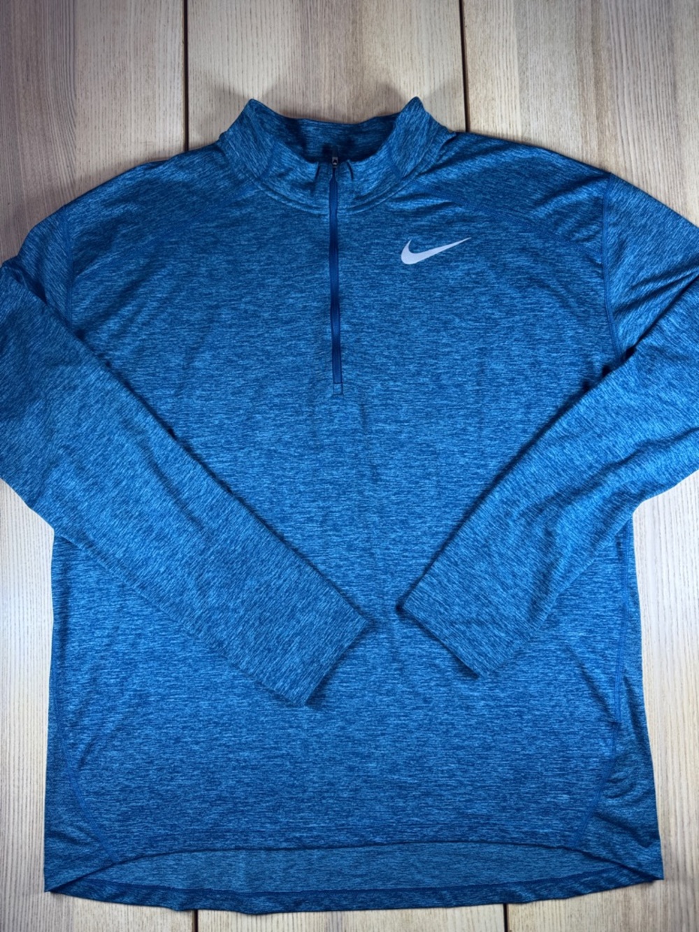 Nike Blue Heather Quarter-Zip Performance Top xl
